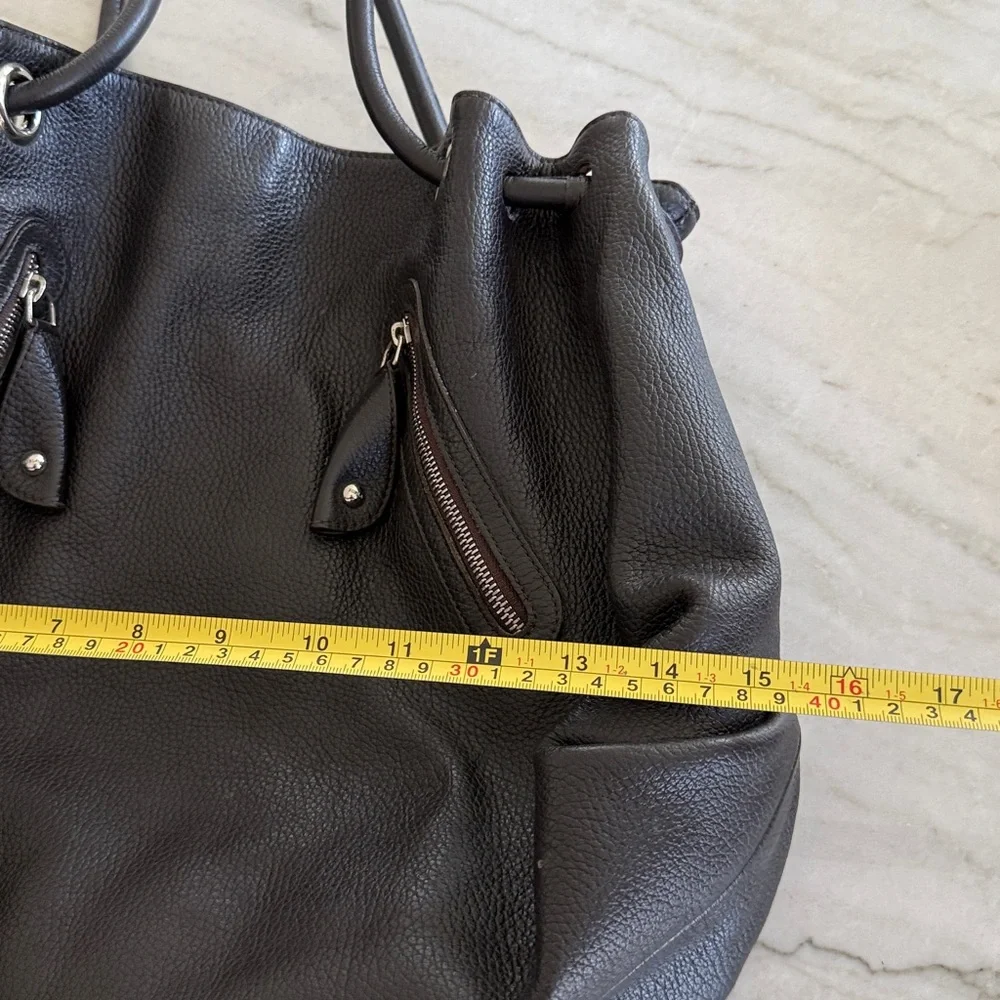 Furla Brown Pebbled Leather Shoulder Tote